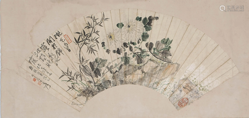 A CHINESE SCROLL PAINTING BY ZHANG DA QIAN