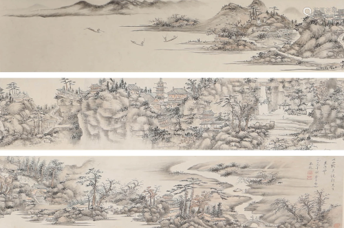 A CHINESE SCROLL PAINTING BY WU JING TING