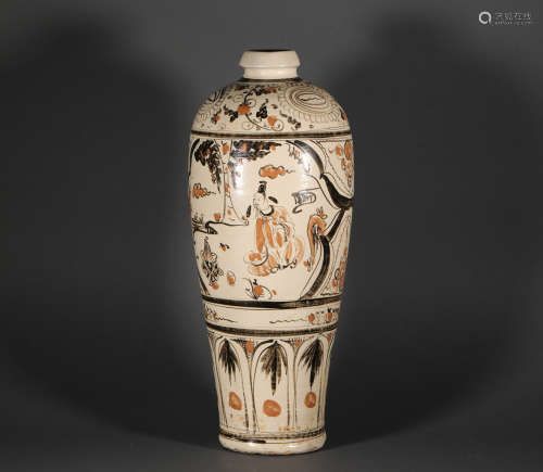 CiZhou Kiln Human Story Vase from Song宋代磁州窯人物故事梅瓶