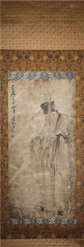 Ink Painting Vertical Scroll and Paper Texture from Huang Shen古代水墨画
黄慎、人物
纸本立轴
