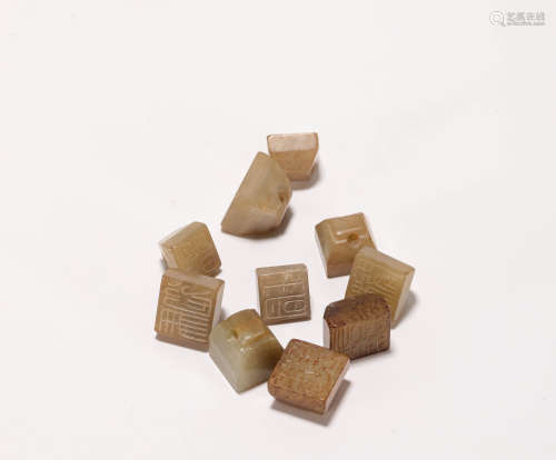 A set of HeTian Jade Seal from Han漢代和田玉印章一組
