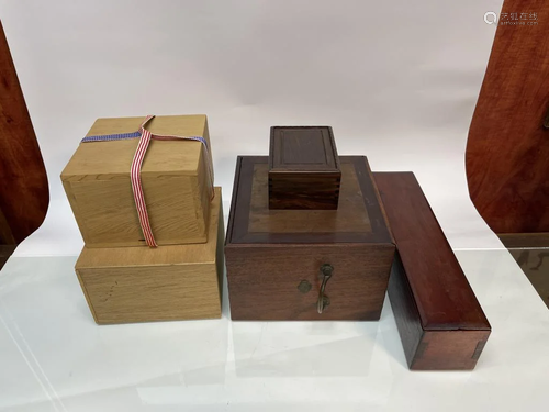 Wood Carved Storage Boxes