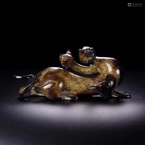 Hetian Jade Carved Beast