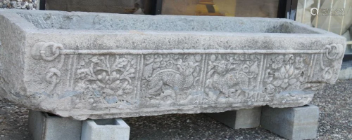 Large Carved Stone Planter