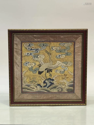 Framed Chinese Qing Dynasty Embroidery