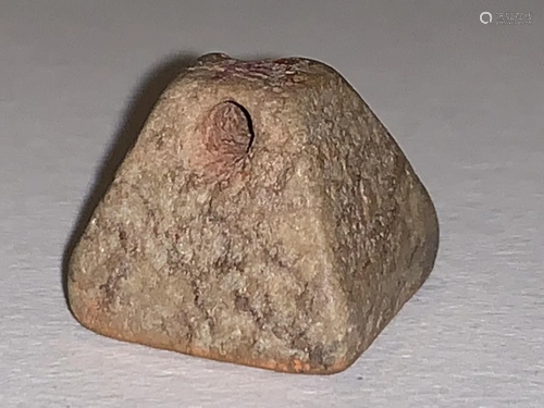 Qin or Han Dynasty Calcified Square Jade Seal