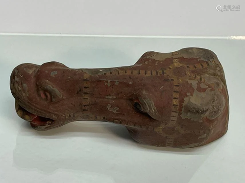 Han Dynasty Painted Horse Head Statue