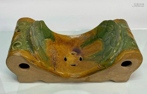 Chinese Sancai Glazed Porcelain Pillow