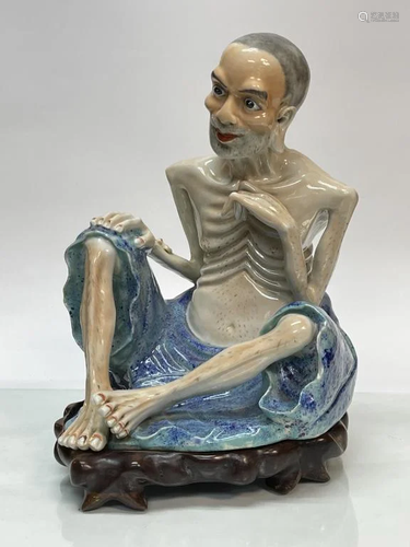 Qing Dynasty Luohan Porcelain Statue