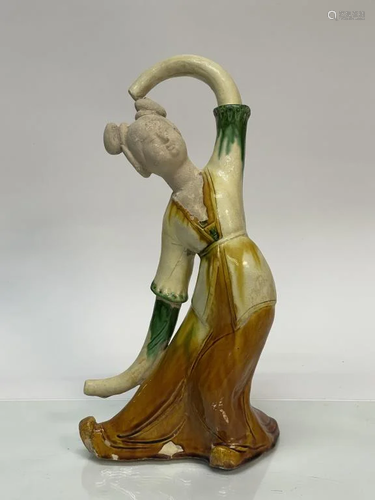 Tang Sancai Glazed Dancer Statue