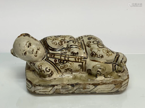 Cizhou Kiln Sleeping Child Statue