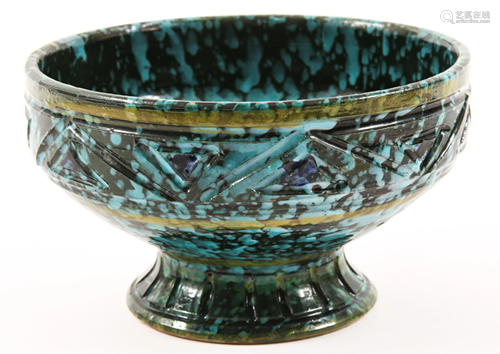 ITALIAN CERAMIC FOOTED BOWL