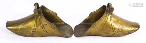 PAIR OF SOUTH AMERICAN BRASS STIRRUPS