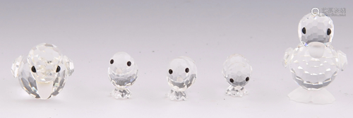 SWAROVSKI SCS CRYSTAL BABY BIRD FIGURINES - LOT OF 5