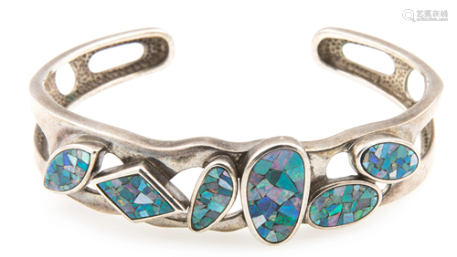 WHITNEY KELLY STERLING SILVER & OPAL CUFF BRACELET