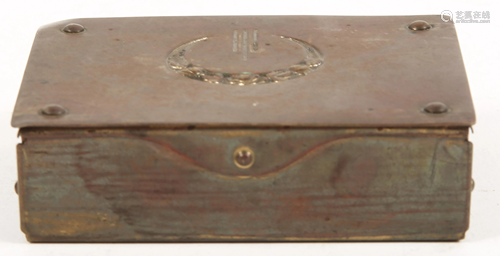 GES. GESCH BRASS BOX WITH FLORAL CRESCENT