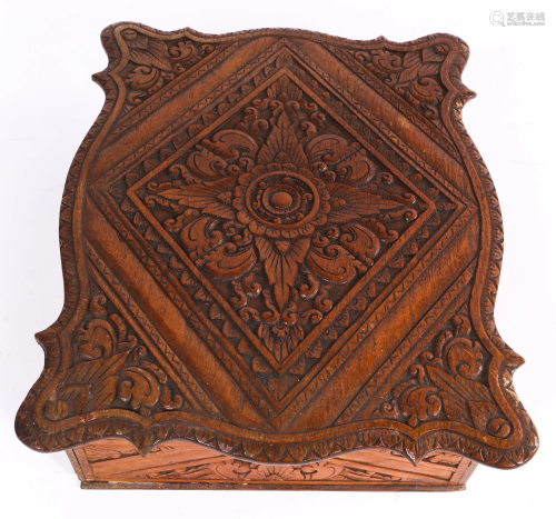 EARLY 20TH C. CARVED WOODEN STATIONARY DOCUMENT…