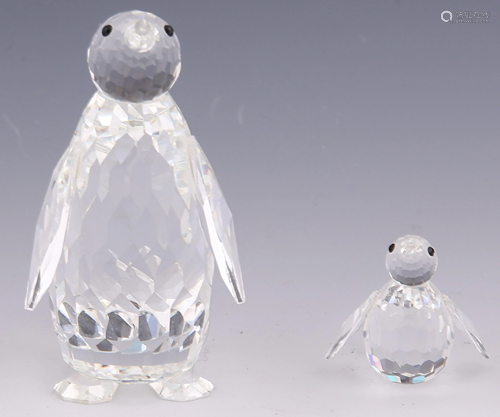 SWAROVSKI CRYSTAL PENGUIN FIGURINES - LOT OF 2