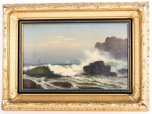 19TH C. WILLIAM F. DE HAAS SEASCAPE OIL/CANVAS - SIGNED