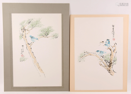 CONTEMPORARY CHINESE INK PAINTINGS - LOT OF 2