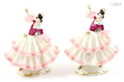 ALKA KUNST DRESDEN PORCELAIN FLAMENCO DANCERS L…