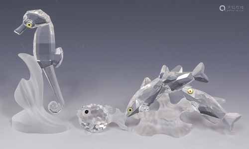 SWAROVSKI CRYSTAL FISH FIGURINES - LOT OF 3