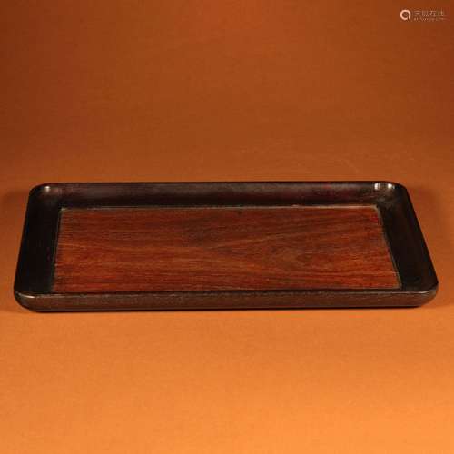 A Rosewood-inlaid Red Sandalwood Tray