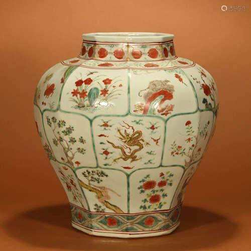 A  Famille Verte  Chinese Zodiac Porcelain Jar