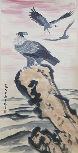 A Chinese Hanging Scroll Painting, Wu Zuoren Mark