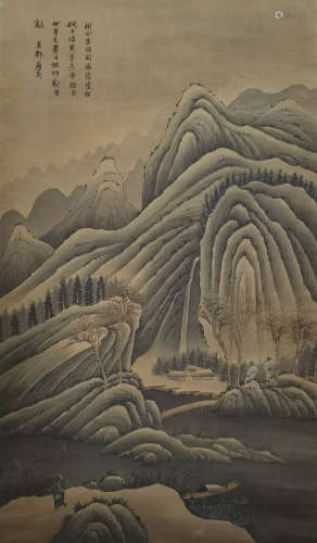 A Chinese Landscape Hanging Scroll Painting, Tangyin Mark
