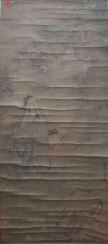A Chinese Figure Hanging Scroll Painting, Wang Zhenpeng Mark