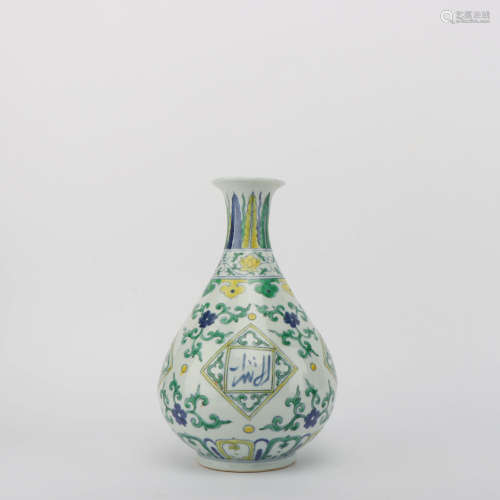A Doucai Flower Porcelain Yuhuchunping