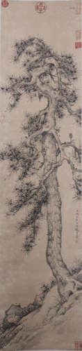 A Chinese Hanging Scroll Painting, Zhao Mengfu Mark