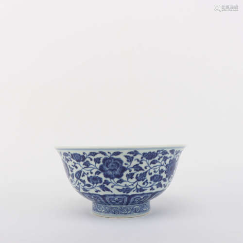 A Blue and White Flower Porcelain Bowl 