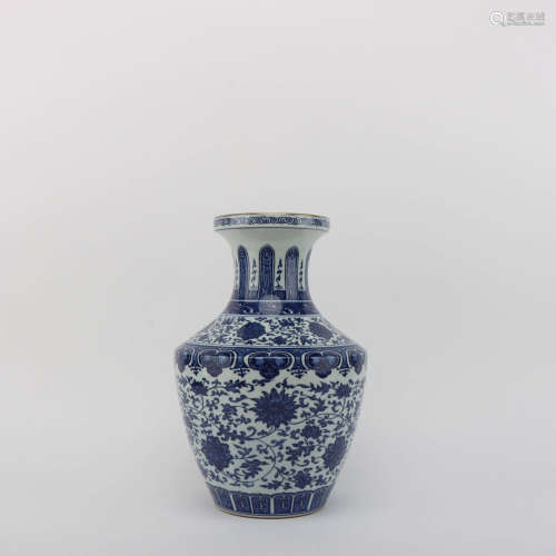 A Blue and White Flower Porcelain Vase 