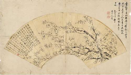 金 农（1687～1763） 墨梅图 水墨纸本 扇页