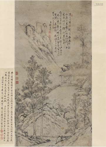 李世倬（1687～1770） 溪山草堂图 水墨纸本 立轴