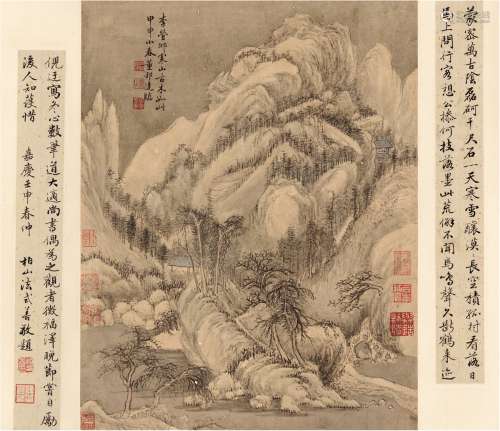 董邦达（1699～1769） 临李成寒山古木图 设色纸本 立轴