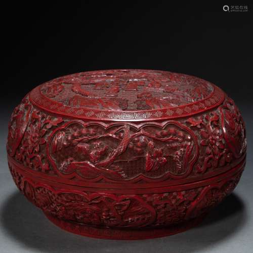 CHINESE LACQUER POWDER BOX