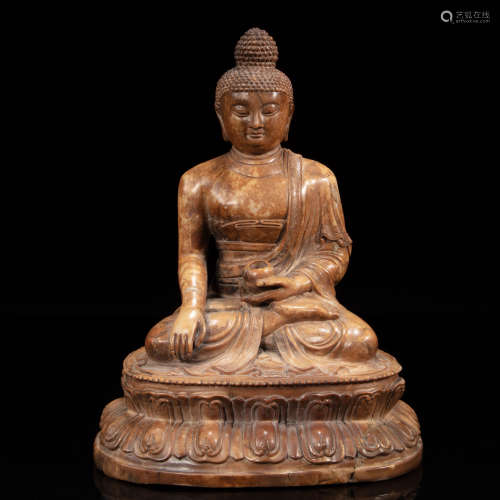 CHINESE SHOUSHAN STONE BUDDHA STATUE