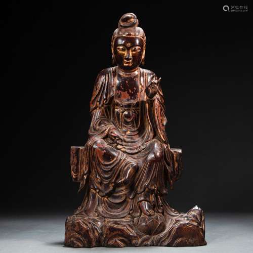 CHINESE SANDALWOOD BUDDHA STATUE