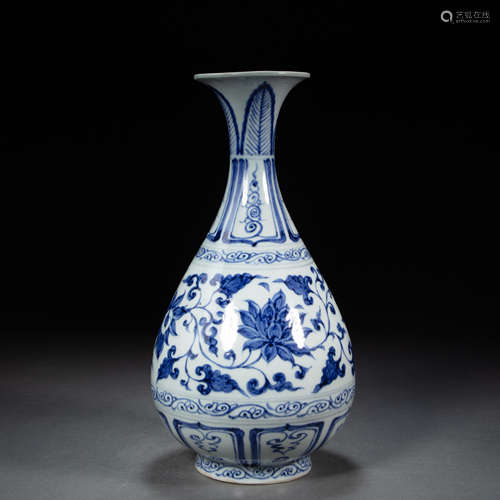 CHINESE BLUE AND WHITE PORCELAIN JADE POT SPRING BOTTLE