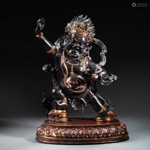 CHINESE RED SANDALWOOD WOOD CARVING BUDDHA STATUE