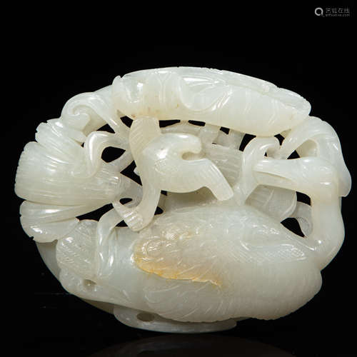 CHINESE HETIAN JADE CARVED DECORATION