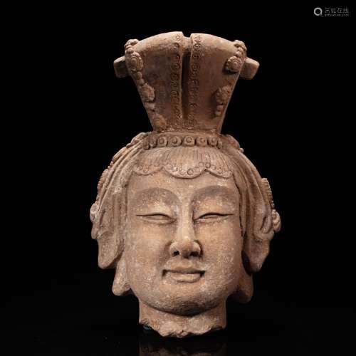 CHINESE POTTERY BUDDHA HEAD