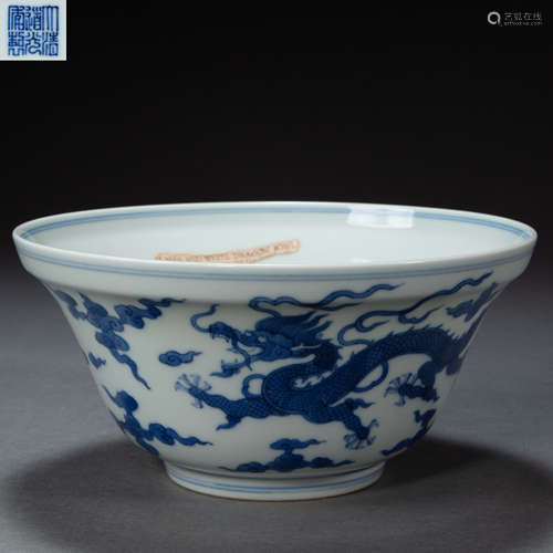 CHINESE PORCELAIN BOWL, DRAGON PATTERN