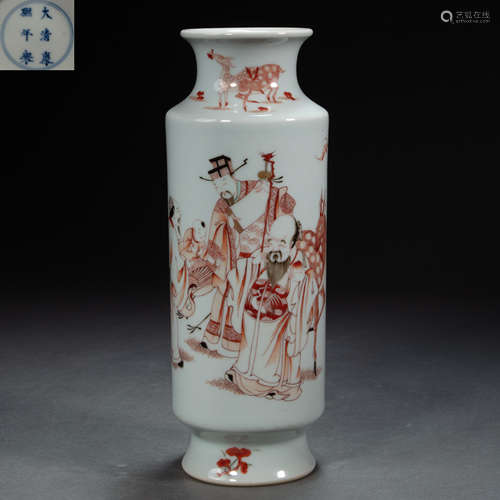 CHINESE PORCELAIN FU LU SHOU VASE