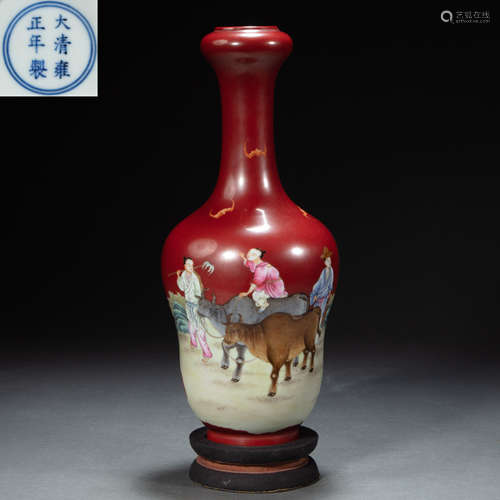 CHINESE PORCELAIN GARLIC-SHAPED HEAD BOTTLE