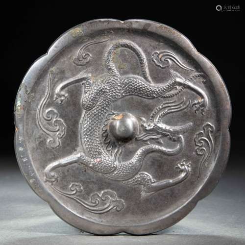 CHINESE BRONZE DRAGON PATTERN MIRROR