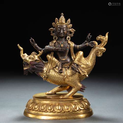 CHINESE GILT BRONZE BUDDHA STATUE